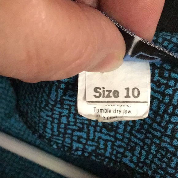 JUST DUCKY women’s top sz 10 blue and black - Picture 7 of 8